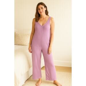 Victoria’s Secret Lavender Waffle Knit Lounge Jumpsuit Sleeveless | Medium